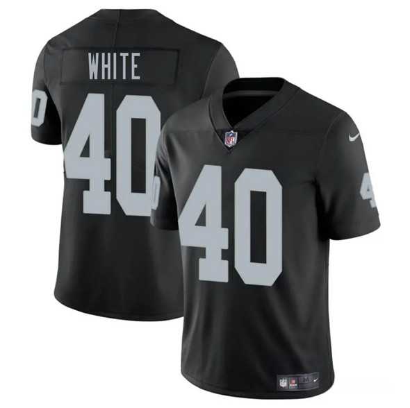 Men & Women & Youth Las Vegas Raiders #40 Devin White Black 2025 Vapor Stitched Jersey
